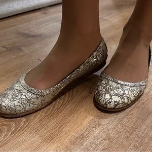 Frye Gold Crackle Women's Flats